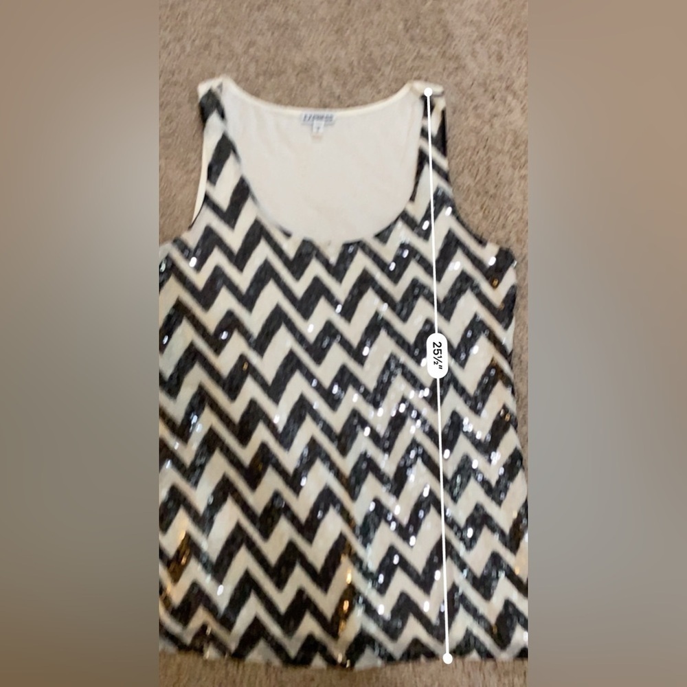 Express Sequined Chevron Pattern Sleeveless Top S… - image 3
